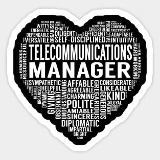 Telecommunications Manager Heart Sticker